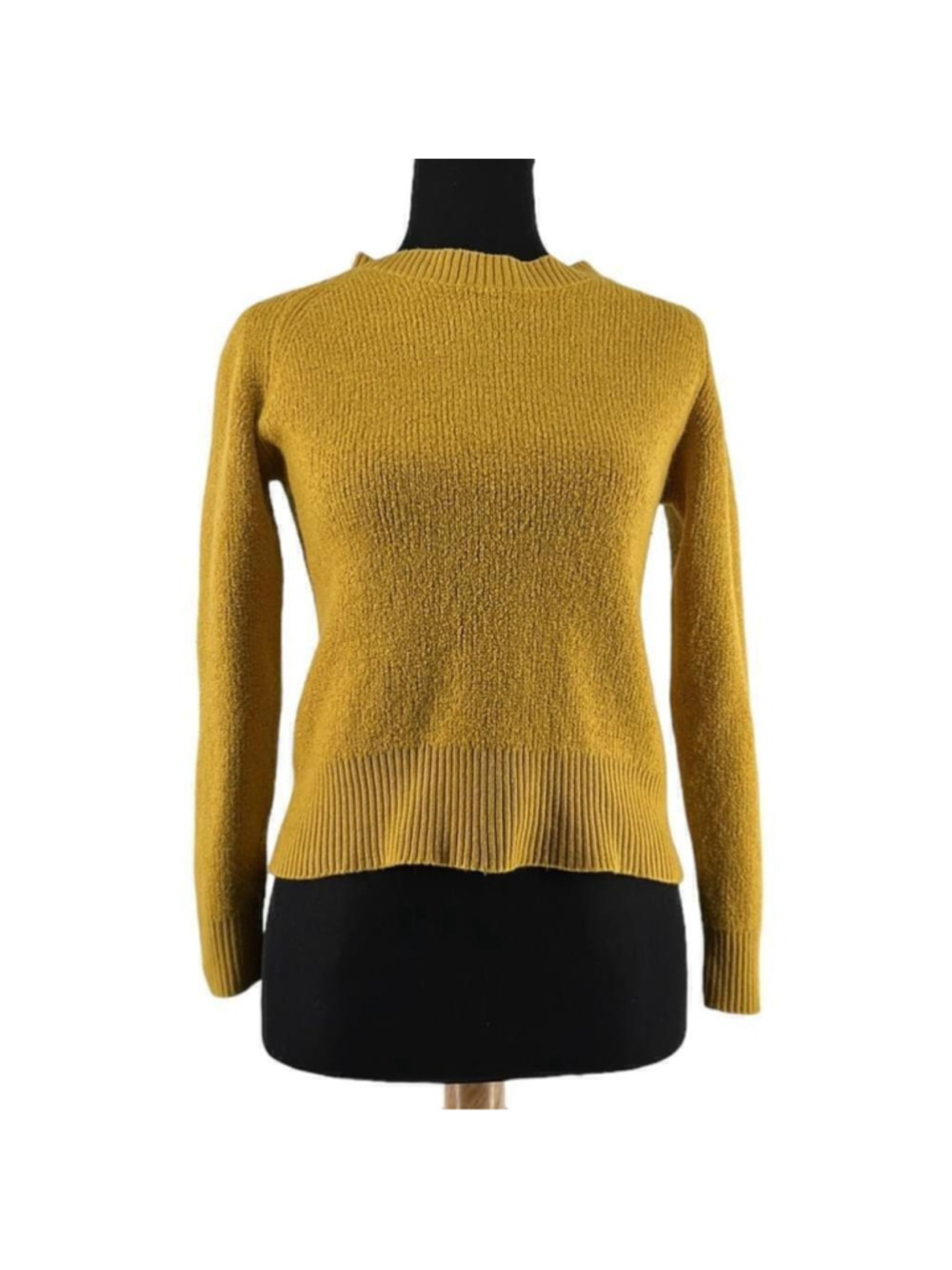 Pomandere sweater wool linen blend yellow minimalist fitted sweater sz 6